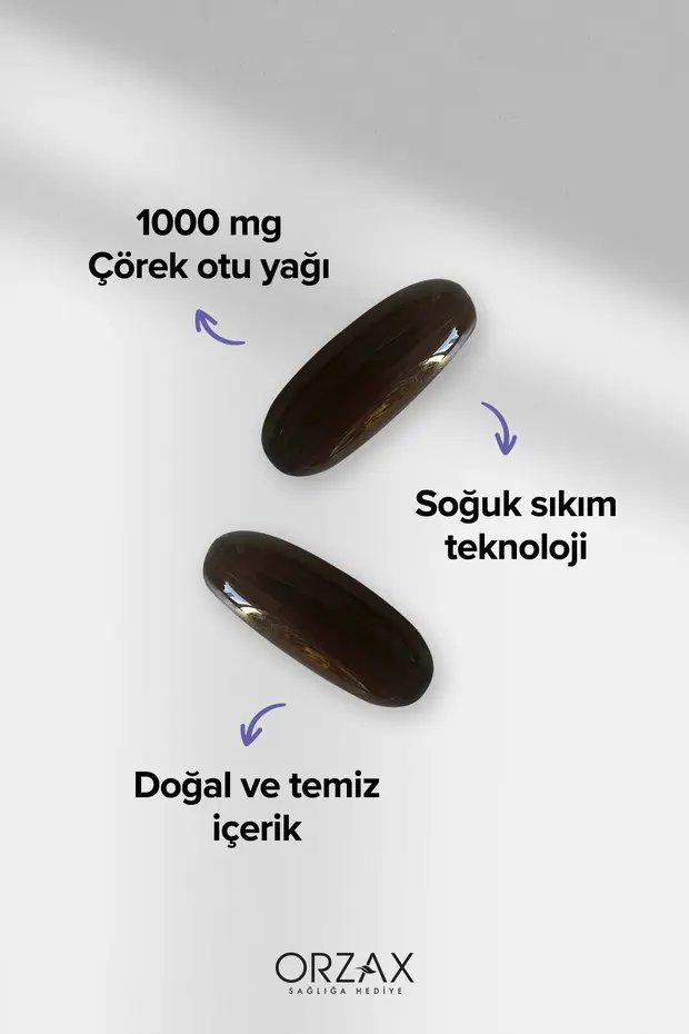 Orzax Çörek Otu Yağı 1000mg 60 Kapsül Orzax Çörek Otu Yağı 1000mg 60 Kapsül